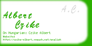 albert czike business card